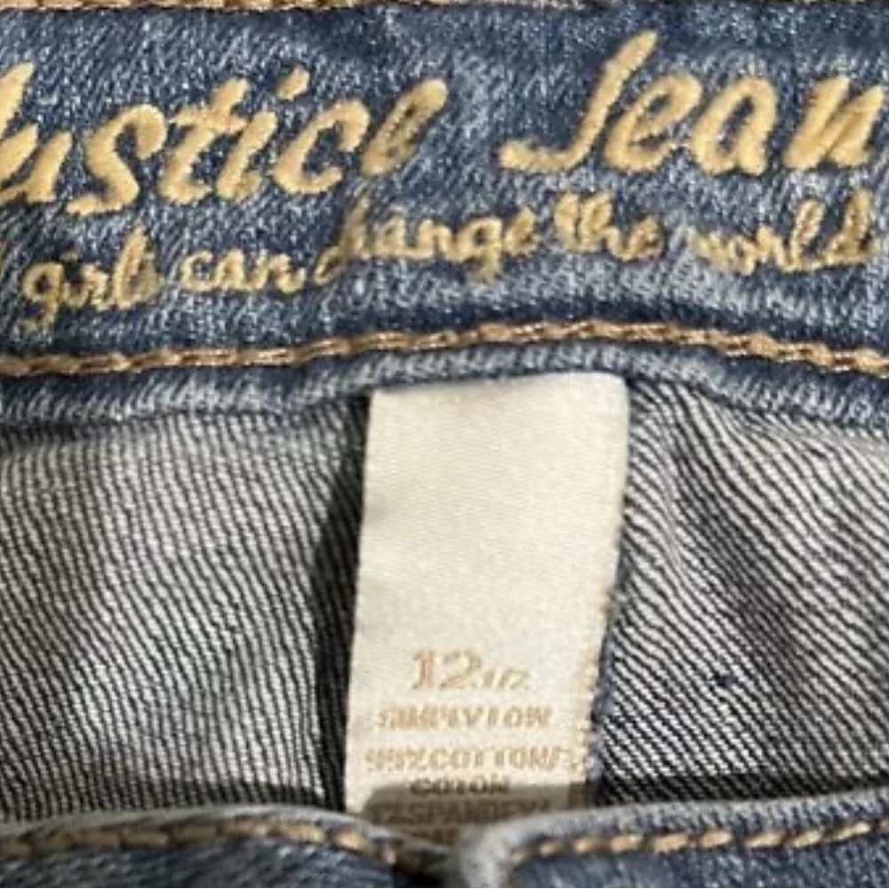 Justice Jeans Womens 12 1/2 Blue Skinny Regular Fit Denim Wash Stretch Ladies - Picture 5 of 8